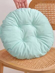 Made In Turkey 38cm Round Tufted Chair Cushion, Soft Thick Seat Pad, Available In 2PCS & 4PCS Sets For Dining Chairs, Kitchen, Floor & Home Decor - Mint Green - View 2