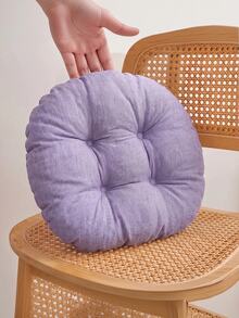 Made In Turkey 38cm Round Tufted Chair Cushion, Soft Thick Seat Pad, Available In 2PCS & 4PCS Sets For Dining Chairs, Kitchen, Floor & Home Decor - Lilac Purple - View 2