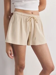 Ocili Women's Summer Casual Loose Shorts - Khaki - View 4