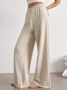 Ocili Women's All-Season Basic Casual Fashion Minimalist Light Khaki Straight Leg Loose Fit Long Pants - Khaki - View 3