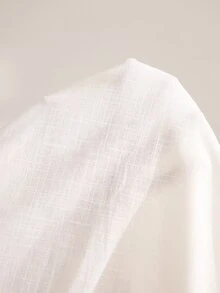 Ocili 女款對比色綁帶前襟領舒適柔軟睡衣套裝，短袖長褲附蝴蝶結，居家休閒服套裝 - 白色 - 查看 8