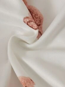 SHEIN 新生女嬰連身衣 1 件隨機款 可愛熊圖案圓領長袖修身連身衣 柔軟面料 秋冬款 - 彩色 - 查看 5