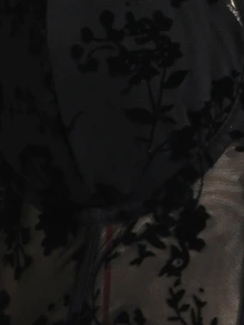 Firerie 大尺碼優雅通勤性感約會音樂會派對黑色植絨網紗罩杯鏤空魚骨連身衣 - 黑色 - 查看 8