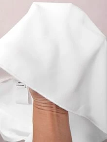 Elladie kids Girls White Lace Peter Pan Collar Long Sleeve Blouse, Pleated Front Placket, Ruffle Cuffs, Gentle Style Basic Shirt For Teen, Student Casual - White - View 4