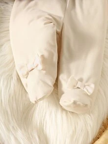 SHEIN 女嬰外套與內搭褲2件套，新款彼得潘領秋冬套裝，女嬰羊毛外套 - 酒紅色 - 查看 5