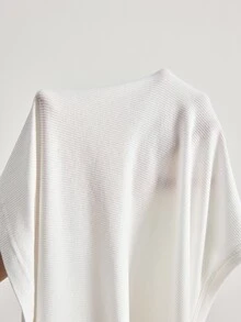 Ocili 女款休閒純色短袖睡衣上衣 - 白色 - 查看 6