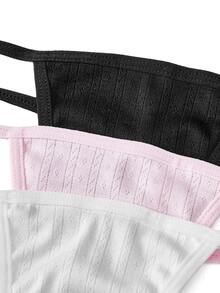 Ocili Set de 3 tangas de mujer de unicolor, cómodos y transpirables - Multicolor - Ver 4