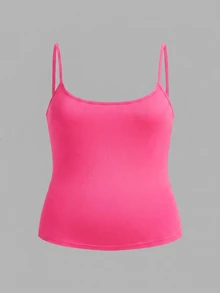 SHEIN EZwear 4pcs/Set Plus Size Women's Tight Casual Cami Tops, Suitable For Summer Back To School - Multicolor - View 6