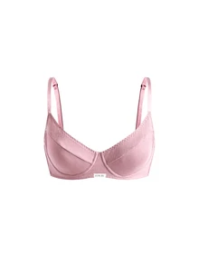 Ocili 1pc High-Grade Gray Seamless Lightly Padded Underwire Bra With Side Support For Women - Pink - View 8