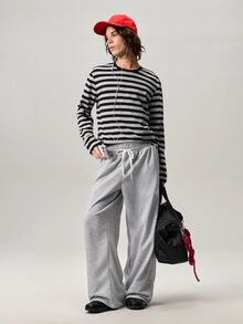 Vaulklash Men Round Neck Striped Tee, Summer, Fall, Long Sleeve Top - Multicolor - View 2