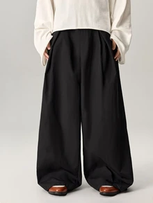 Vaulklash Multiple Sizes Available Men's Loose Fit Front Trousers, Streetwear, Fall - Black - View 6