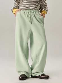 Vaulklash Men's Solid Color Zip-Up Hoodie And Drawstring Waist Sweatpants Set,Fleece, Fall Winter Clothes - Mint Green - View 9