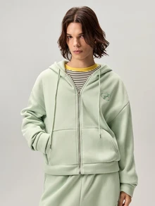 Vaulklash Men's Solid Color Zip-Up Hoodie And Drawstring Waist Sweatpants Set,Fleece, Fall Winter Clothes - Mint Green - View 6