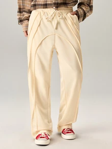Vaulklash Men's Casual Solid Color Hoodie And Sweatpants Set - Apricot - View 9
