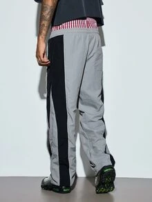 Modcrash Men's Autumn Casual Fashion Minimalist Straight Leg Long Pants For Daily Commute And Outdoor Wear - Grey - View 2