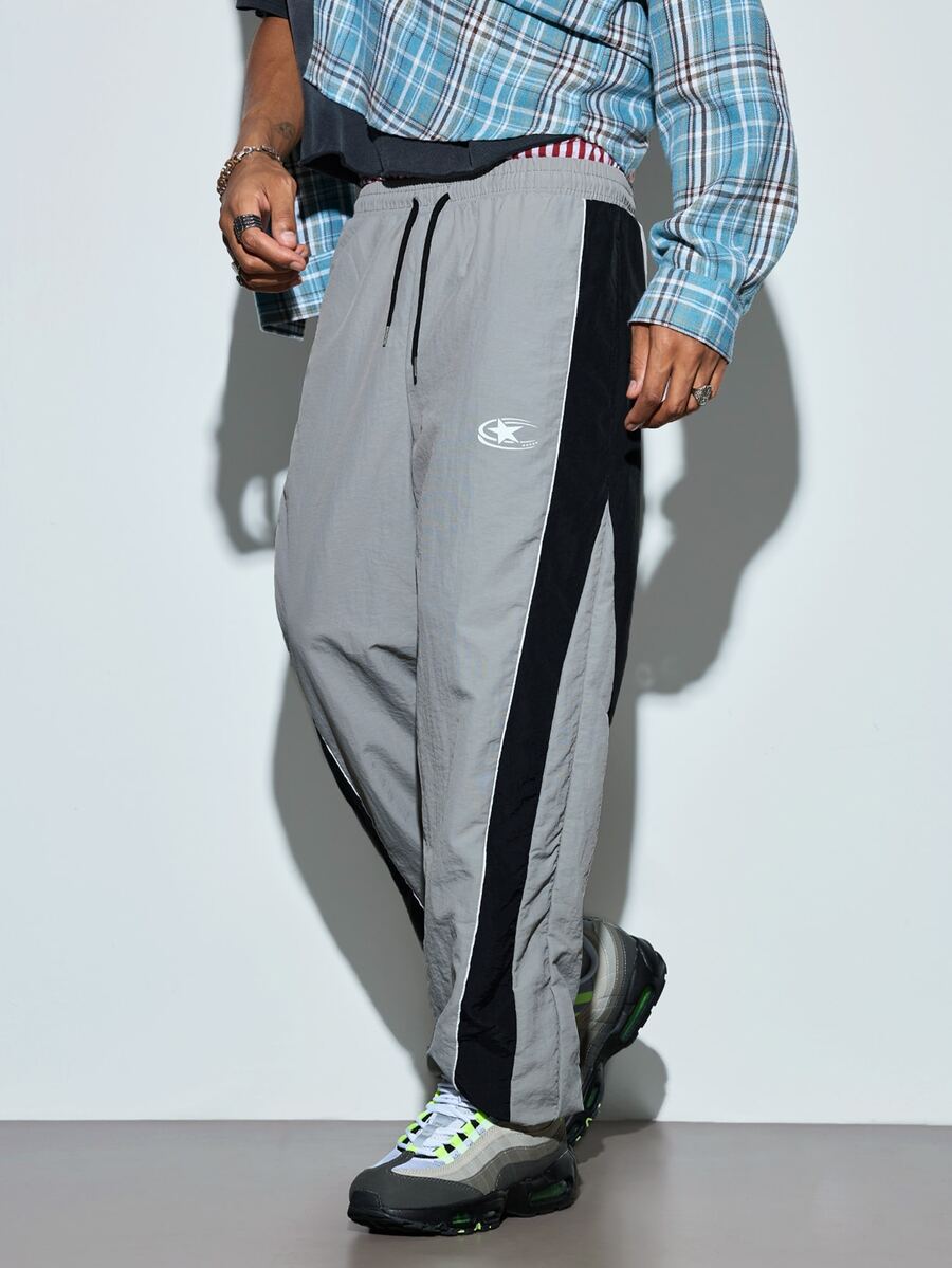 Modcrash Men's Autumn Casual Fashion Minimalist Straight Leg Long Pants For Daily Commute And Outdoor Wear - Grey - View 1
