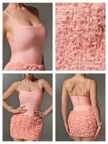 Nuvra Pink Ruched 3D Rose Cami Mini Dress - Pink - View 4