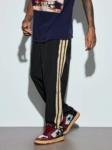 Modcrash Men's Loose Casual Pants - Fashionable Drawstring Relaxed Fit Comfortable Pants - Black - View 4