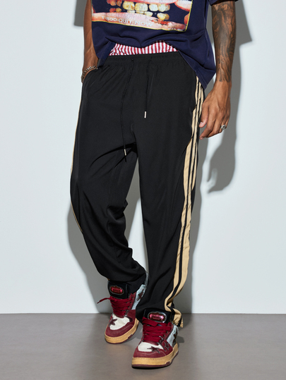 Modcrash Men's Loose Casual Pants - Fashionable Drawstring Relaxed Fit Comfortable Pants