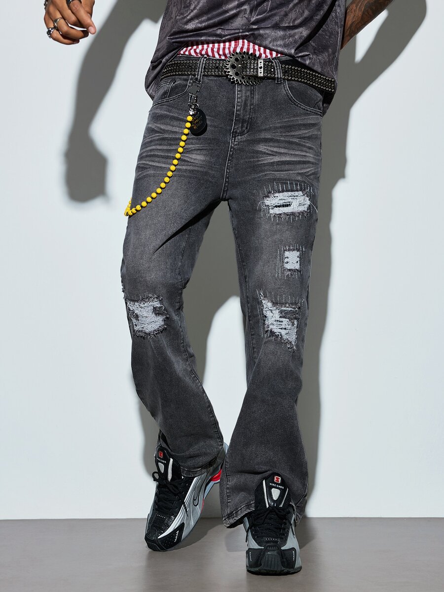 Modcrash Calça Denim Flare Masculina, Calça Skinny Fit Masculina, Calça ...