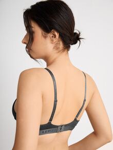 Ocili Leisure Letter Pattern Wire-Free Bra - Dark Grey - View 2