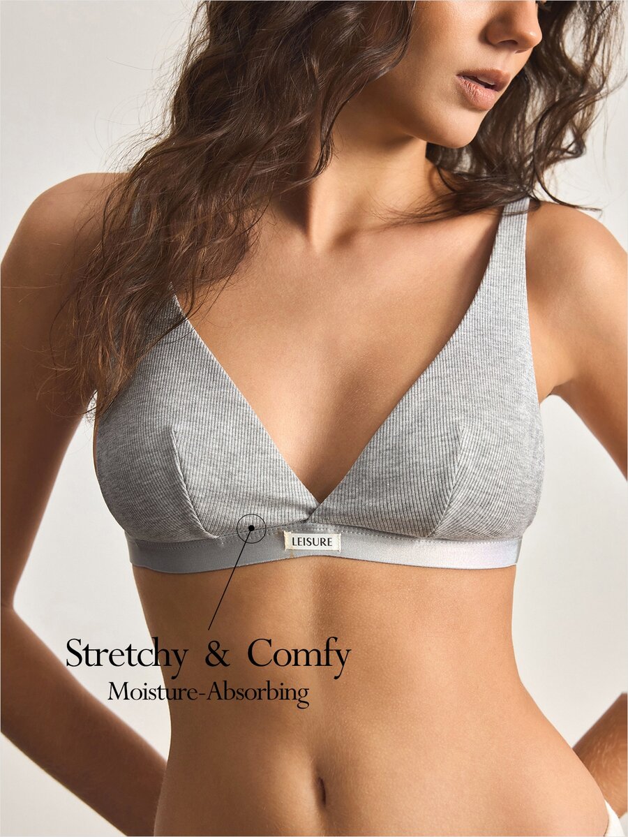 Ocili 1 pieza Sujetador inalámbrico sin costuras de un solo pecho de estilo gris LEISURE para mujeres - Gris - Ver 1