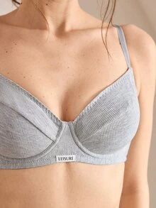Ocili 1pc High-Grade Seamless Lightly Padded Underwire Bra With Side Support For Women - Grey - View 6