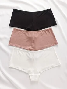 Ocili 3pcs/Set Women's Minimalist Line Design Hipster Panties, Multi-Color - Multicolor - View 2