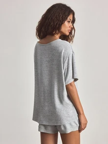 Ocili 1pc Women Casual Loose Blouse - Light Grey - View 2