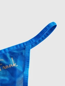 Paul Frank X ROMWE 3pcs/Set Fun Pattern Mesh Narrow Waist Thong - Multicolor - View 4