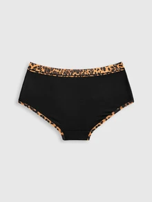 Paul Frank X ROMWE Y2K Leopard Print Camisole & Triangle Panty Lingerie Set For Women - Black - View 7