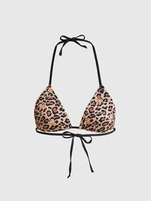 Paul Frank X ROMWE Fun Pattern Camo Y2K Halter Tie Triangle Cup Bra Lingerie 3pcs - Multicolor - View 7
