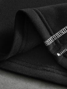 PAVTROS Men's Casual Loose Colorblock Contrast Stitching Sweatpants - Black - View 6