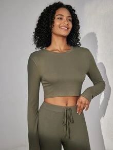 Ocili Women Lounge Tops - Hijau Tentara - View 3