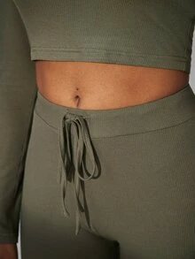 Ocili Women Lounge Tops - Hijau Tentara - View 4