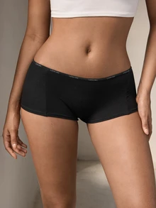 Ocili Celana Dalam Kasual Wanita Leisure dengan Pita Huruf di Pinggang - Hitam - View 4