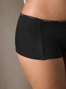 Ocili Celana Dalam Kasual Wanita Leisure dengan Pita Huruf di Pinggang - Hitam - View 2