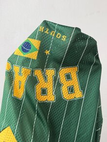 Coolane 女款夏季復古街頭運動數字印花寬鬆版棒球球衣T恤 - 彩色 - 查看 8