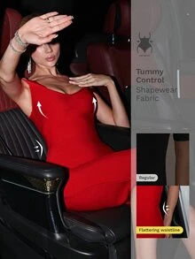 Nuvra Evening Night Out Date Night Party Red Double Layer Off-Shoulder Slit Fitted Midi Dress Summer Elegant Bandage - Red - View 3