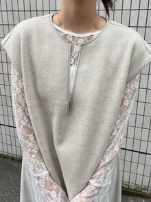 FRIFUL 女款素色缺口領短袖休閒長洋裝 - 卡其色 - 查看 4