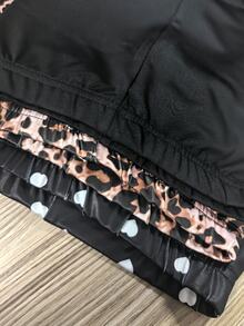 SHEIN Playful Pals 6件套舒适秋冬女婴休闲时尚创意个性化清新可爱豹纹、蝴蝶结、花朵、爱心、字母图案印花卫衣和打底裤套装，幼儿花朵服装婴儿套装，秋冬季女婴毛衣套装，摩卡色婴儿服装，婴儿休闲套装 - 彩色 - 查看 5