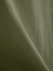 Core Aspect 男士純色立領鈕扣前襟休閒長袖襯衫 男士Kurta棉質襯衫 男士亞麻襯衫 正裝 - 軍綠色 - 查看 5