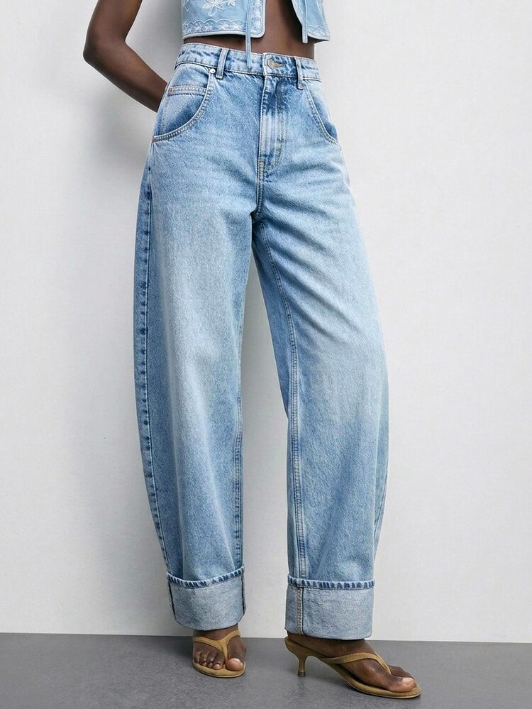 Maija Celana Jeans Denim Kasual Serbaguna Wanita, Serbaguna, Kasual, Jalanan, Mewah, Pesta, Kencan, Jeans Biru, Elegan, Liburan, Musim Gugur, Pakaian Musim Panas, Elegan. - Biru - View 6