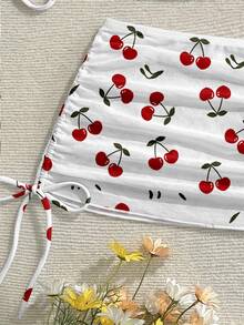 Soleia Casual Minimalist Cute Cherry Print Pattern Women's Swimwear Set, Suitable For Spring And Summer - Multicolor - View 3