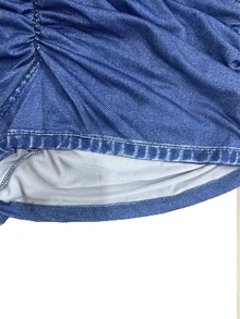 NU&NOW 性感深V领荷叶边交叉绑带女士连体衣 - 水鴨藍 - 查看 7
