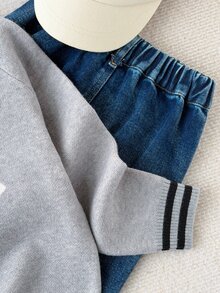 Boys' Autumn/Winter Fashionable Cute Pattern Jacquard Knit Sweater Long Sleeve Base Layer Pullover - Grey - View 3