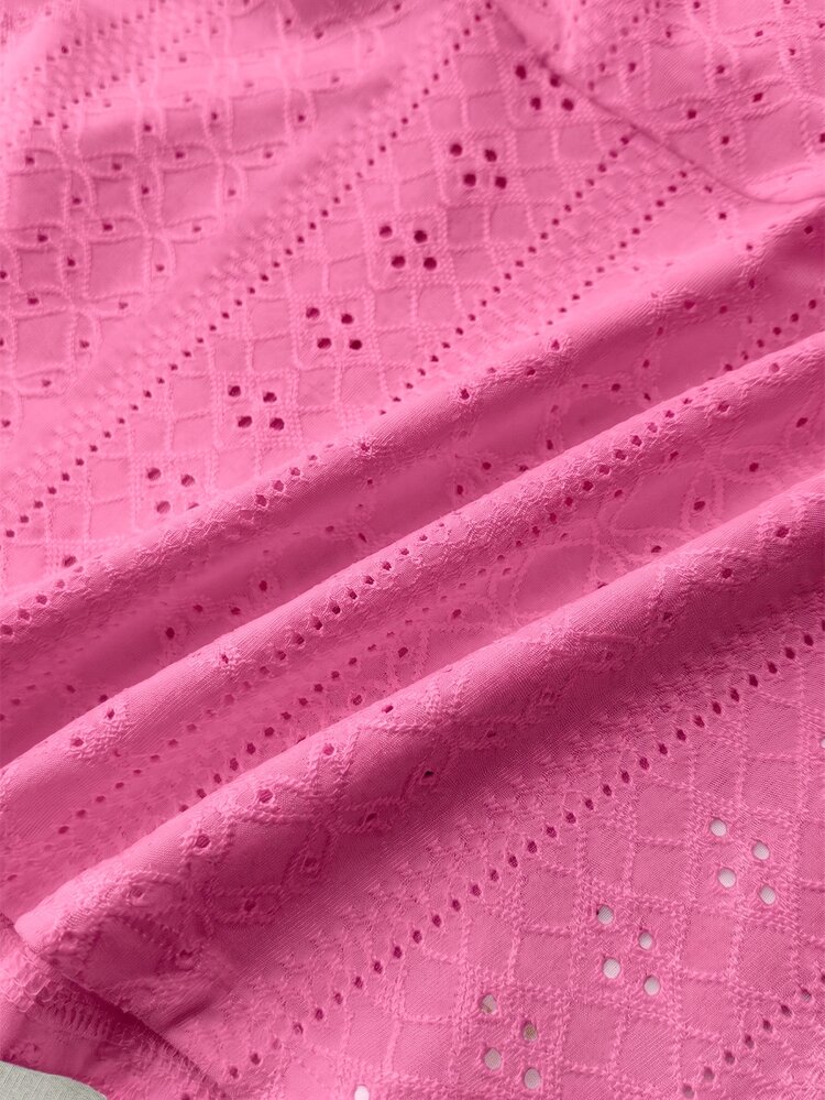 SHEIN Teen Girl Teen Girls Knit Textured Ruched Bust Casual Fitted Camisole Tank Top Fuchsia - Hot Pink - View 6