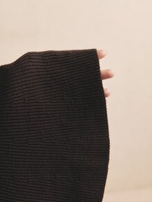 Poéselle 女款混紡羅紋針織荷葉邊上衣 休閒優雅百搭 素色針織背心 教師節 辦公室 日常 早午餐 深棕色 秋季 鈕扣 - 棕色 - 查看 9