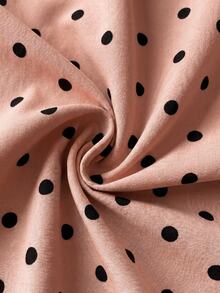 SHEIN Young Girl Young Girl Young Girl Woven Polka Dot Camisole Top & Long Pants 2 Pieces Set - Pink - View 6