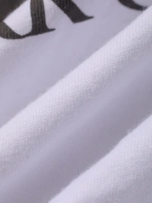 DAZY Asymmetrical Shoulder Design Printed Short Sleeve Tween Girls T-Shirt - White - View 3